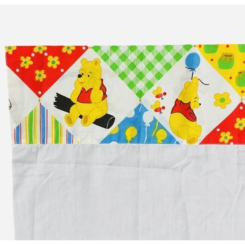 RARE Vintage 1970s Sears Winnie the Pooh Cotton Blend TWIN Semi Fitted Top Sheet